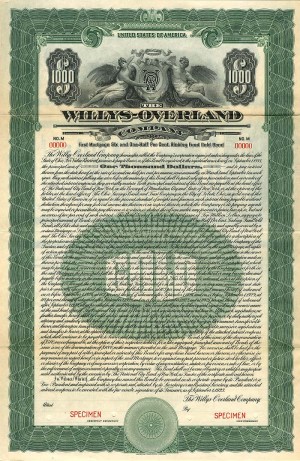 Willys-Overland Co. - $1,000 Bond